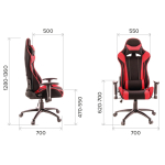Кресло Everprof Lotus (Лотус) S4 Ткань Черный/Красный EP-lotus s4 fabric black/red — изображение 4